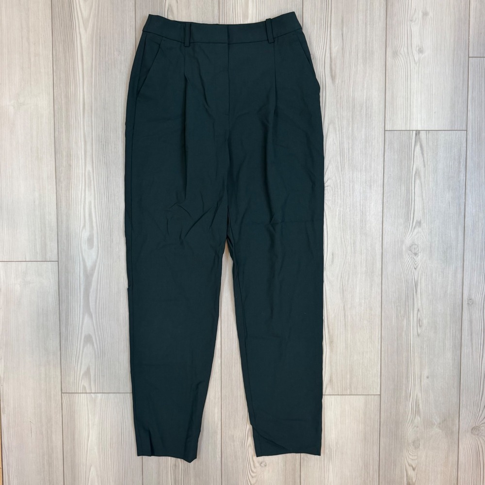 Brooks Brothers 2 Italian Wool Tapered Pleated Trousers Green Lanificio Tollegno